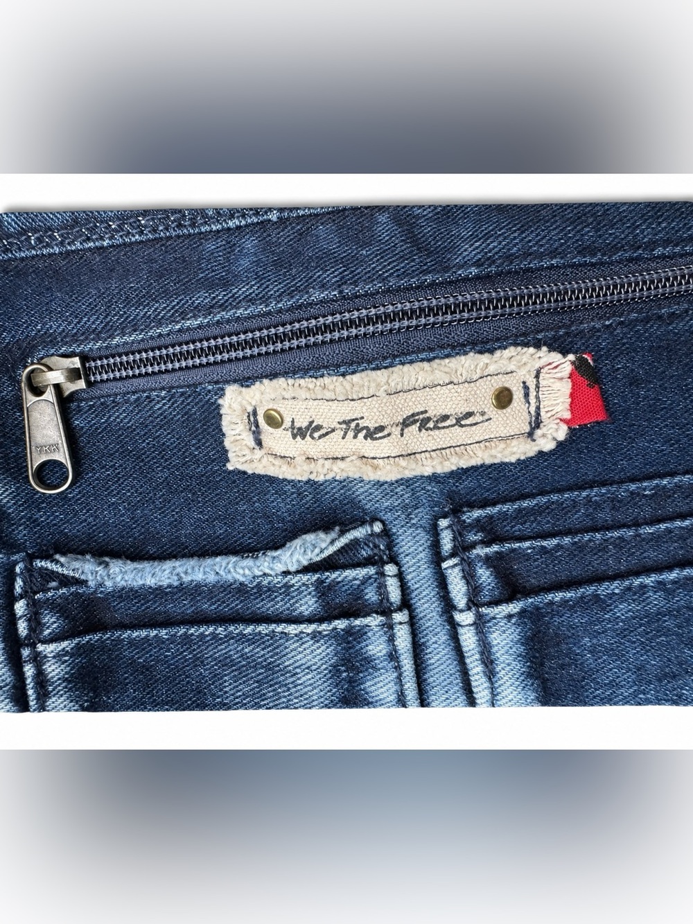 Rare Free People We The Free Oversized Acid Wash Denim Tote Bag Blue - Picture 14 of 15